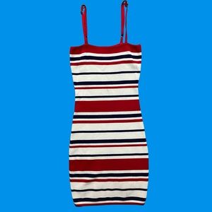 FOREVER21 Ribbed Striped Cami Mini Dress